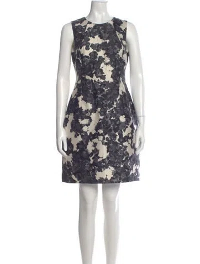 Pre-owned Kate Spade Floral Print Mini Dress In Gray