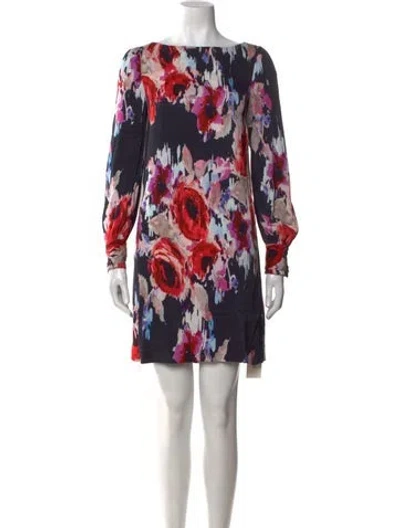 Pre-owned Kate Spade Floral Print Mini Dress In Multi