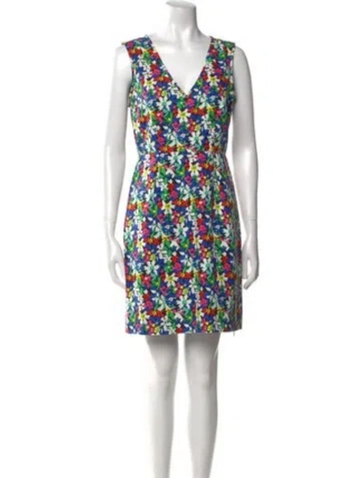 Pre-owned Kate Spade Floral Print Mini Dress In Multi