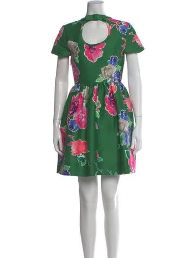 Pre-owned Kate Spade Floral Print Mini Dress In Multi