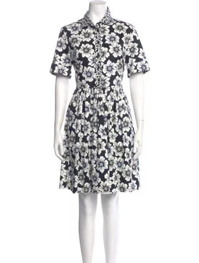 Pre-owned Kate Spade Floral Print Mini Dress In Neutral