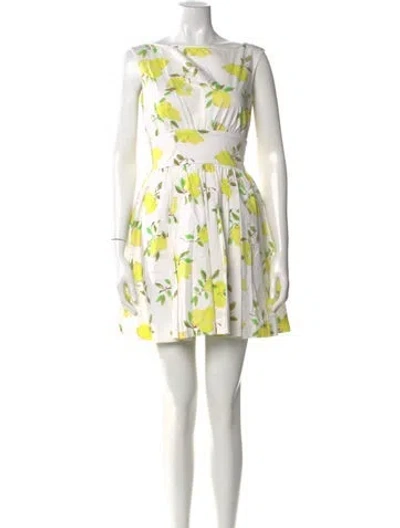 Pre-owned Kate Spade Floral Print Mini Dress In Neutral
