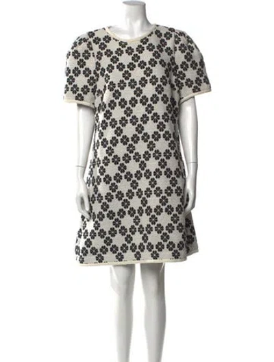 Pre-owned Kate Spade Floral Print Mini Dress In Neutral