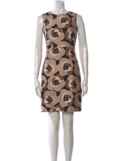 Pre-owned Kate Spade Floral Print Mini Dress In Neutral