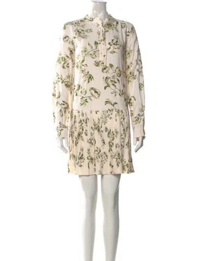 Pre-owned Kate Spade Floral Print Mini Dress In Neutral