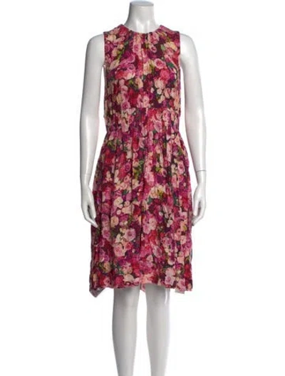 Pre-owned Kate Spade Floral Print Mini Dress In Pink