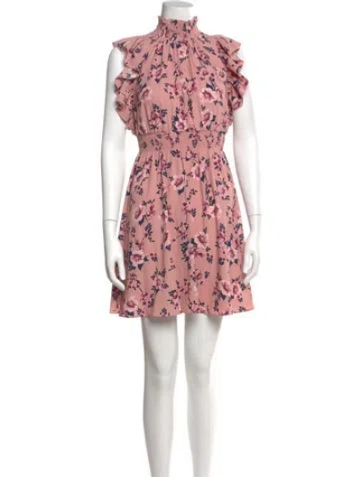 Pre-owned Kate Spade Floral Print Mini Dress In Pink