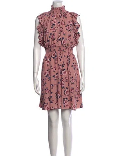 Pre-owned Kate Spade Floral Print Mini Dress In Pink