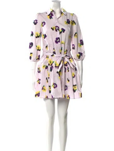 Pre-owned Kate Spade Floral Print Mini Dress In Pink