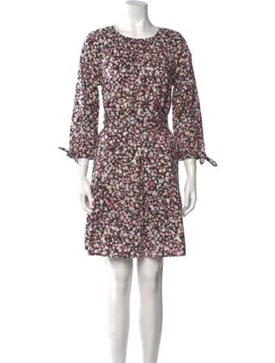 Pre-owned Kate Spade Floral Print Mini Dress In Pink