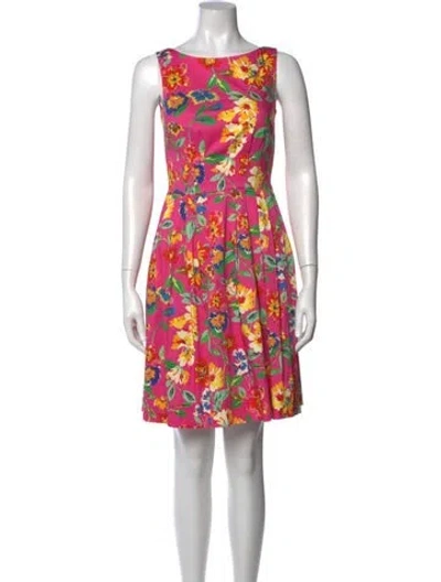 Pre-owned Kate Spade Floral Print Mini Dress In Pink