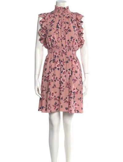 Pre-owned Kate Spade Floral Print Mini Dress In Pink