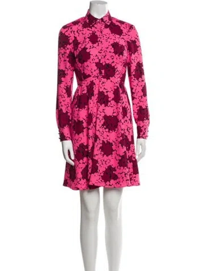 Pre-owned Kate Spade Floral Print Mini Dress In Pink