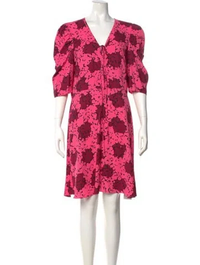 Pre-owned Kate Spade Floral Print Mini Dress In Pink