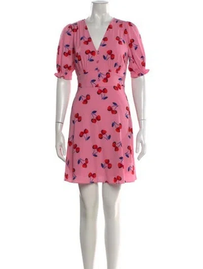 Pre-owned Kate Spade Floral Print Mini Dress In Pink