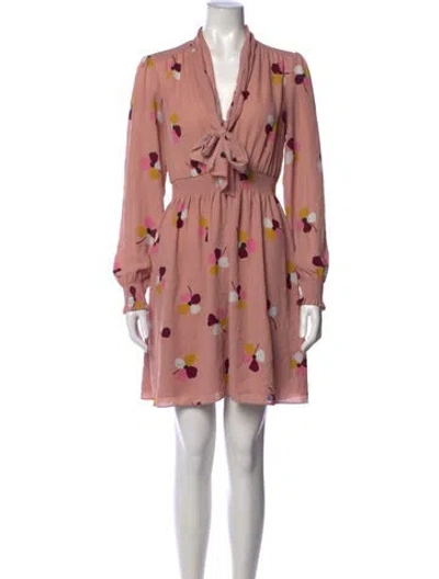Pre-owned Kate Spade Floral Print Mini Dress In Pink