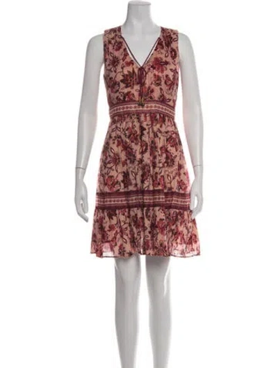 Pre-owned Kate Spade Floral Print Mini Dress In Pink