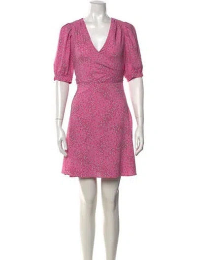 Pre-owned Kate Spade Floral Print Mini Dress In Pink
