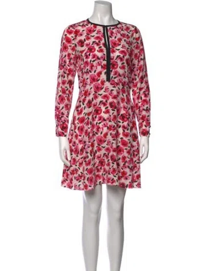 Pre-owned Kate Spade Floral Print Mini Dress In Pink
