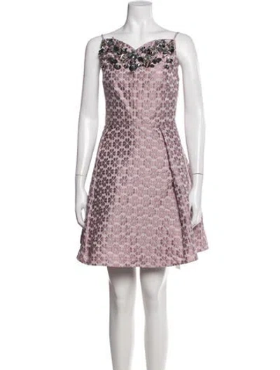 Pre-owned Kate Spade Floral Print Mini Dress In Purple