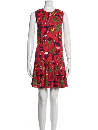 Pre-owned Kate Spade Floral Print Mini Dress In Red