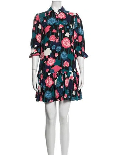 Pre-owned Kate Spade Floral Print Mini Dress In Red