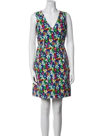 Pre-owned Kate Spade Floral Print Mini Dress W/ Tags In Multi