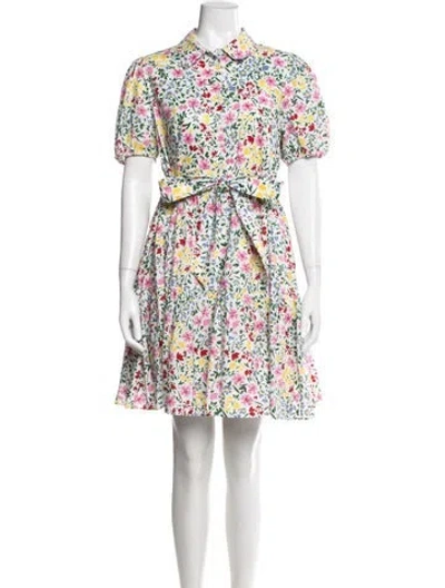 Pre-owned Kate Spade Floral Print Mini Dress In White