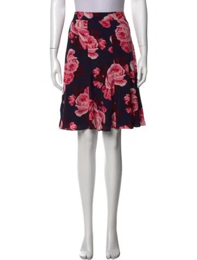 Pre-owned Kate Spade Floral Print Mini Skirt In Black