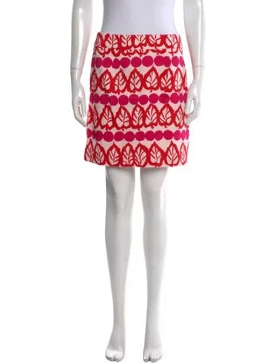Pre-owned Kate Spade Floral Print Mini Skirt In Pink