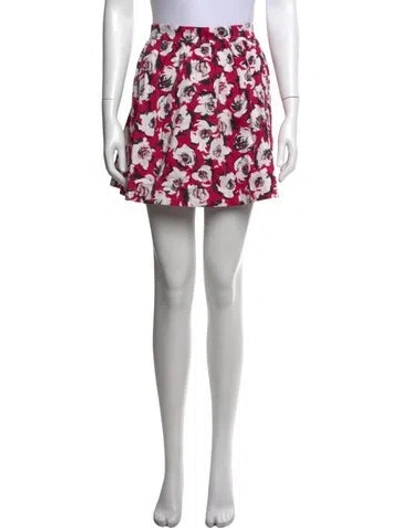 Pre-owned Kate Spade Floral Print Mini Skirt In Pink