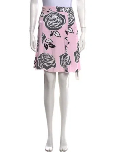 Pre-owned Kate Spade Floral Print Mini Skirt In Pink