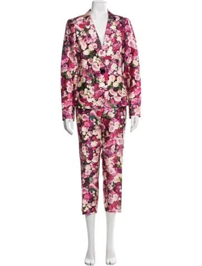 Pre-owned Kate Spade Floral Print Pantsuit In Pink