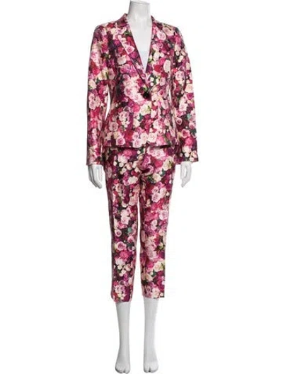 Pre-owned Kate Spade Floral Print Pantsuit In Pink