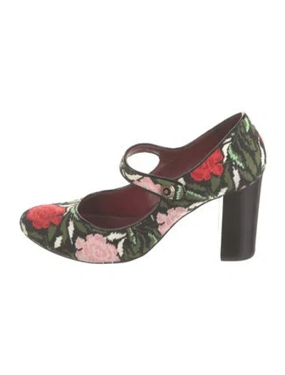Pre-owned Kate Spade Floral Print Pumps In Black