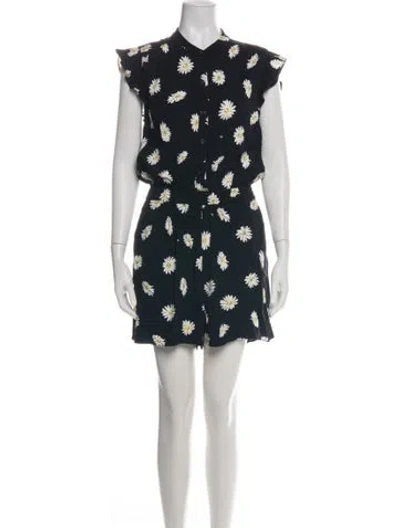 Pre-owned Kate Spade Floral Print Romper In Black