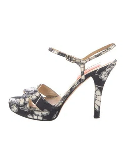 Pre-owned Kate Spade Floral Print Sandals In Multi