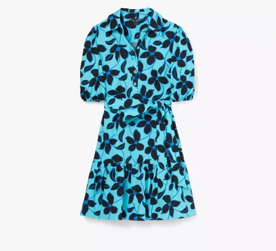 Kate Spade Floral Vines Lake Dress In Riviera Blue