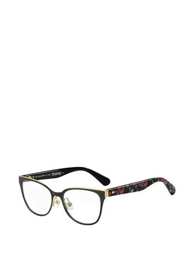 Kate Spade Floral-print Round-frame Glasses In Blue