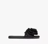 Kate Spade Flourish Canvas Flat Sandals In Black