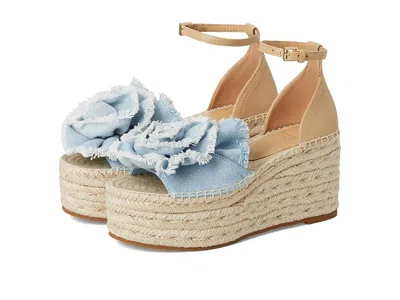 Kate Spade Flourish Denim Espadrille Wedge Sandals Women's Sandals Denim/walnut Shell: 8.5 B - Medium In Brown