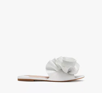 Kate Spade Flourish Slide Sandals In True White