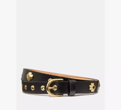 Kate Spade Flower Eyelet Belt In Black