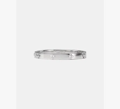 Kate Spade Flower Hinged Bangle In Silver