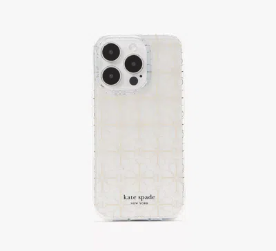 Kate Spade Flower Iphone 15 Pro Case In Gold