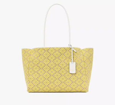 Kate Spade Flower Jacquard Large Everything Tote In Yellow
