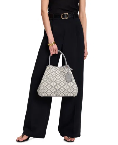 Kate Spade Flower Jacquard Tote Bag In Grey Multi.