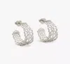 Kate Spade Flower Lace Hoops In Silver