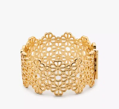 Kate Spade Flower Lace Statement Bangle In Gold