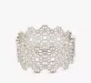 Kate Spade Flower Lace Statement Bangle In Silver
